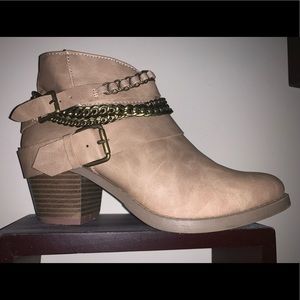 Tan Heeled Booties